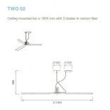  TWO02 Carbon Fiber Ceiling Fan - CEA Design