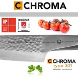 Chef's Hammered Knife 20 cm Type 301 P18-HM by F.A. Porsche - Chroma
