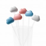 Cloud Stirrer Set of 6 (White / Pink / Blue) - Qualy