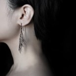 Common Reed Earrings M (Black) - Moorigin