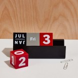 Cubes Perpetual Calendar (Red / Grey / Black) - MoMa