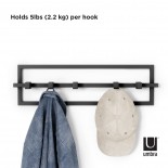 Cubiko 5 Hook Coat Rack (Black) - Umbra