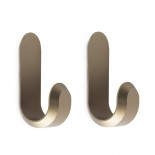 Curve Mini Hooks Set of 2 (Matt Gold) - Normann Copenhagen