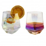 Diamond Glasses With Rainbow Color Effect (Set of 2)
