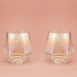 Diamond Glasses With Rainbow Color Effect (Set of 2)