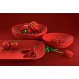 Double Bowl with Relief Decoration (Red) - Alessi
