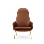 Era Leather Lounge Chair High (Wood) - Normann Copenhagen