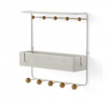 Estique Shelves With 10 Hooks (White) - Umbra
