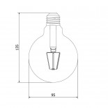 G95 Dimmable Vintage LED E27 Round Bulb 4 Watt