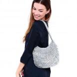 Greta Handmade Recycled Shoulder Bag (Silver) - Escama Studio 