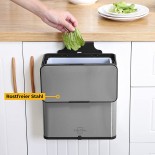 Kitchen Worktop Waste Bin 5L with Carbon Odor Filter (Stainless Steel) - Silberthal
