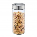 Airtight Storage Jars with Cap Click Mechanism 1,3L Set of 2 (Glass / Steel) - Silberthal