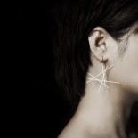 Line Earrings M (Silver) - Moorigin