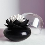 Lotus Cotton Bud / Toothpick Holder (Black) - Qualy