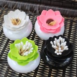 Lotus Cotton Bud / Toothpick Holder (White / Pink) - Qualy