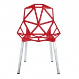 Chair One Stackable Chair (Red / Aluminium) - Magis