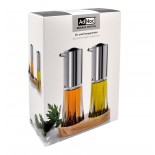 Menage Crystal Oil & Vinegar Dispenser With Base (Stainless Steel / Acrylic) - AdHoc