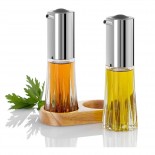 Menage Crystal Oil & Vinegar Dispenser With Base (Stainless Steel / Acrylic) - AdHoc
