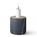 Chunk of Marble Candle Holder Large (Black / Brass) - Menu