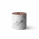 Chunk of Marble Candle Holder Large (White / Copper) - Menu