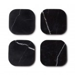 Black Marble Coasters 10x10x1cm Set of 4 (Nero Marquina)