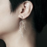 Usneoides Earrings M (Silver) - Moorigin