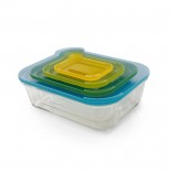 Nest™ Glass Food Storage Containers Set of 4 (Multicolor) - Joseph Joseph