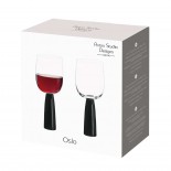 Oslo Wine Glasses Set of 2 (Black) - Anton Studio Designs