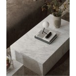 Plinth Low Coffee Table Carrara White Marble - Menu