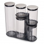 Podium™ 100 Glass Storage Container Set and Stand 5 Pieces - Joseph Joseph