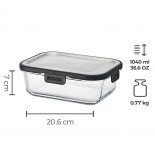 Food Storage Container 1 L Airtight (Glass / Steel) - Silberthal