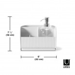 Sling Sink Caddy with Soap Pump (White / Grey) - Umbra