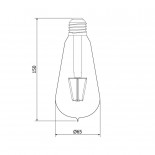ST64 Dimmable Vintage LED E27 Teardrop Bulb 4 Watt
