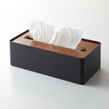 Rin Tissue Box with Lid (Black / Brown) - Yamazaki