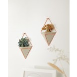 Trigg Small Hanging Wall Planter & Vase Set of 2 (Concrete / Copper) - Umbra