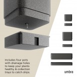 Cubiko Wall Planter / Storage System (Black) - Umbra