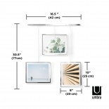 Exhibit Wall Photo Display Set of Three 8x10 (Chrome) - Umbra