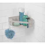 Flex Gel Lock Suction Shower Corner Bin (Grey) - Umbra