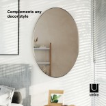 Hubba Oval Wall Mirror 61 x 91 cm (Metallic Titanium) - Umbra