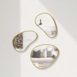 Hubba Pebble Set of 3 Wall Mirrors (Brass) - Umbra