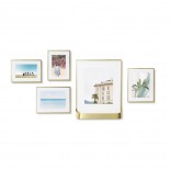 Matinee Wall Photo Frame Set of 5 (Mat Brass) - Umbra