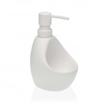 Ceramic Soap Pump With Sponge Holder (White) - Versa