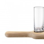 Vodka Serving Set and Oak Paddle 40 cm (Clear) - LSA