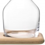 Wine and Water Carafe Set with Oak Base 1.2L & 1.4L (Clear) - LSA