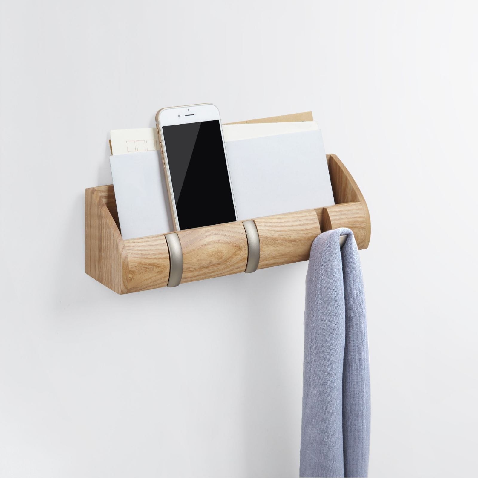 Umbra Cubby Mini Wall Mounted Organizer Natural Wood