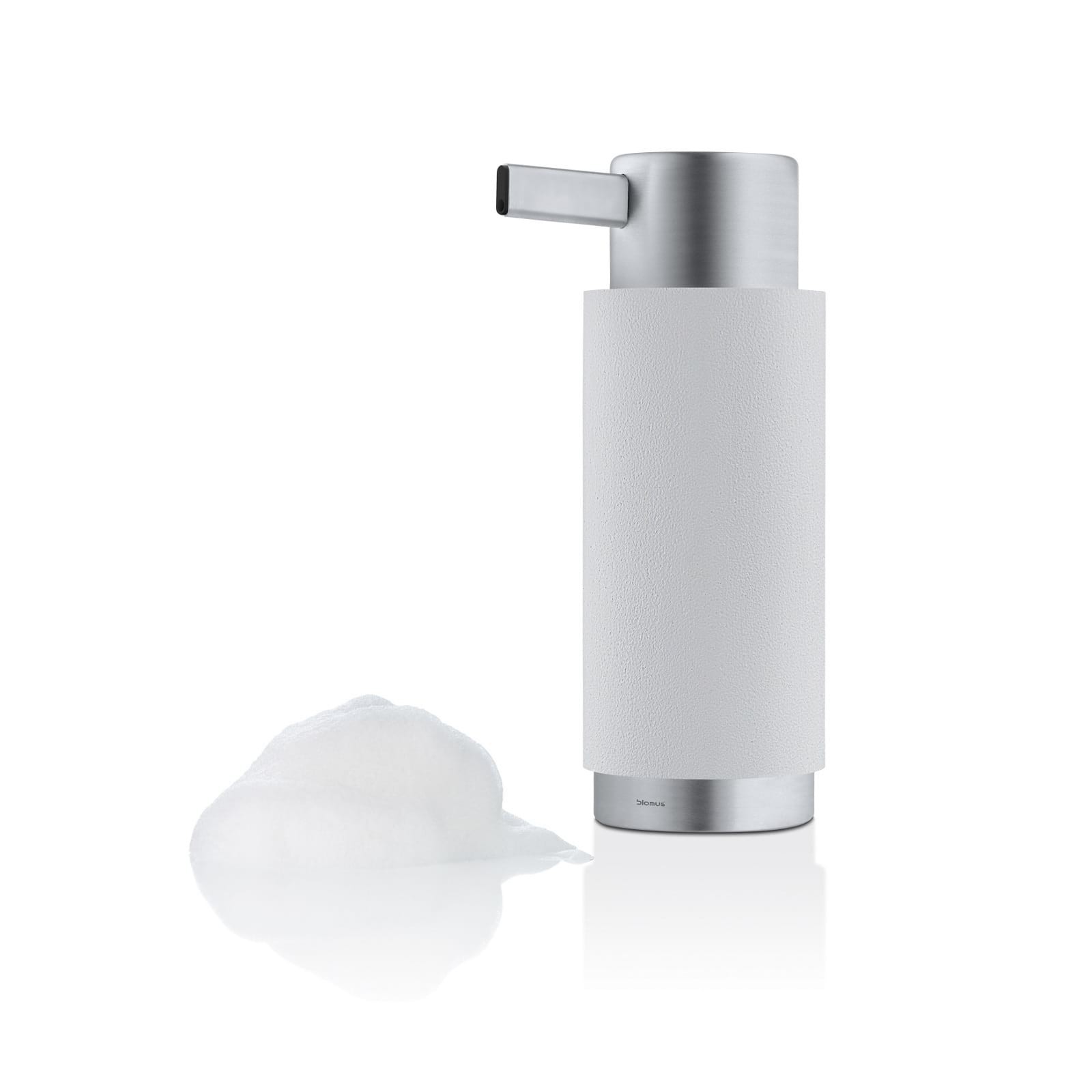 Blomus Ara Soap Dispenser Moon Grey Polystone & Brushed Matte Stainless Steel 