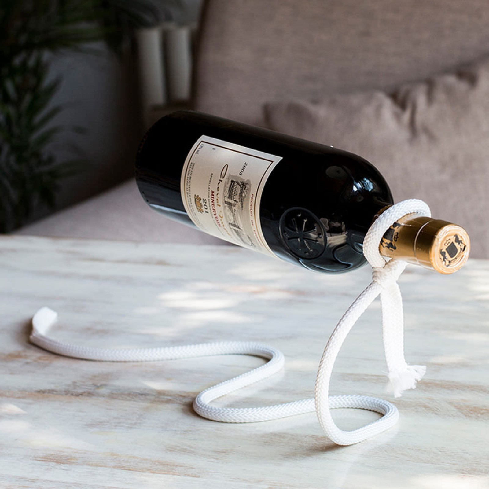 LASSO Wine Bottle Holder Rope Rack Bar Stand Kitchen Home Gift Peleg Design 