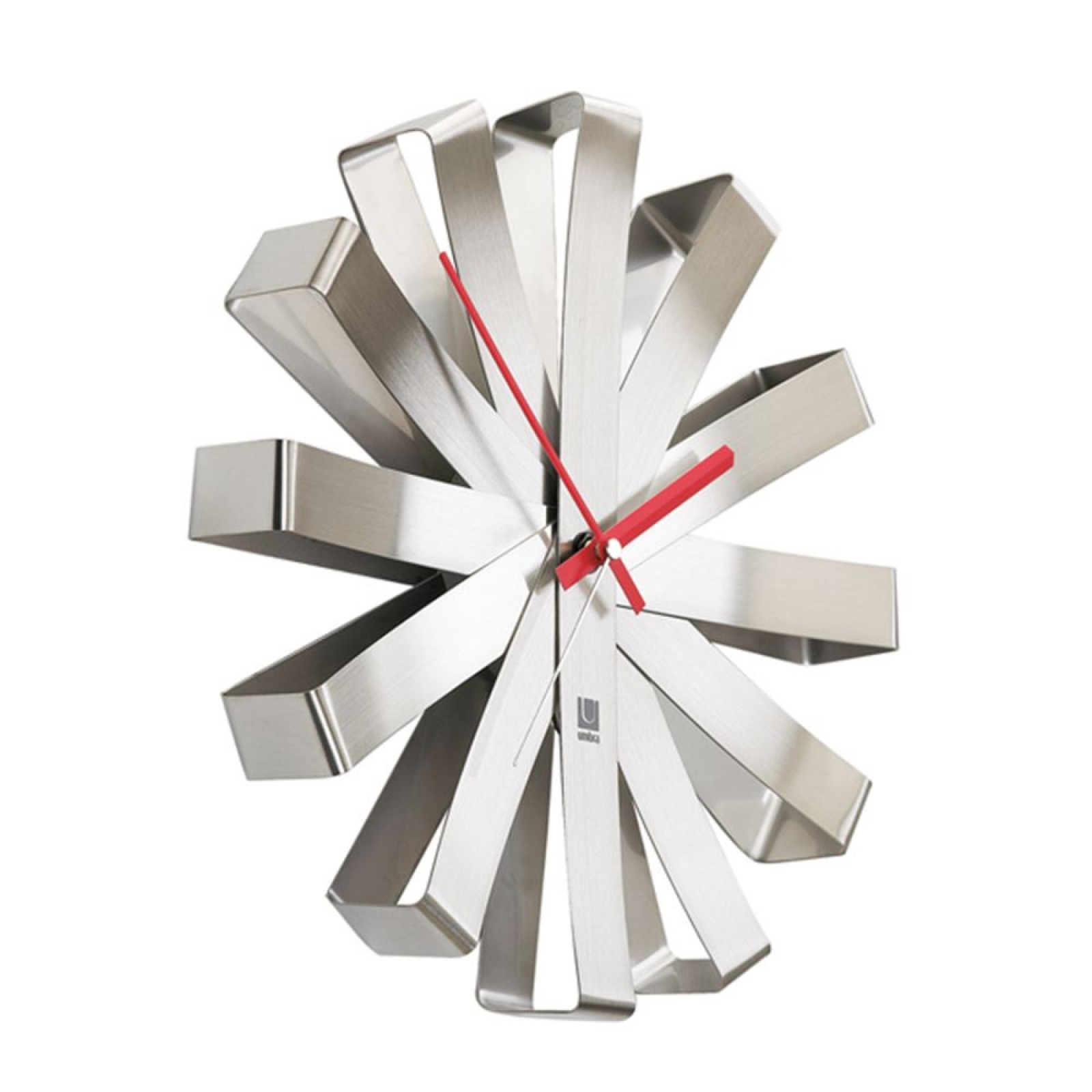Umbra 12" Ribbon Brushed Stainless Steel Wall Clock 118070-590 
